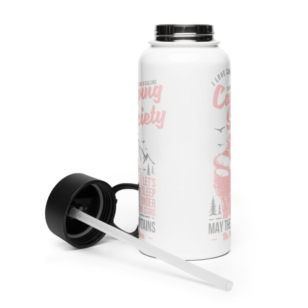 Camping Society | Stainless steel water bottle with a straw lid - Image 2