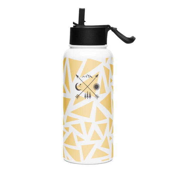 Stainless steel water bottle with a straw lid