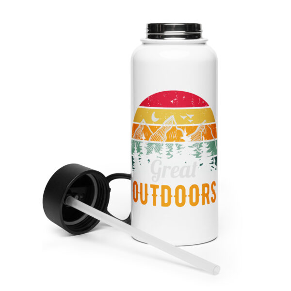 Great Outdoors | Stainless steel water bottle with a straw lid