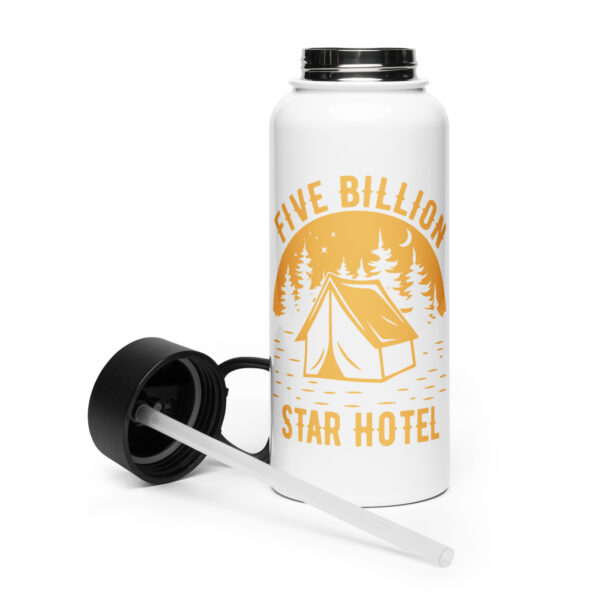 Five Billion Star Hotel | Stainless steel water bottle with a straw lid - Image 3